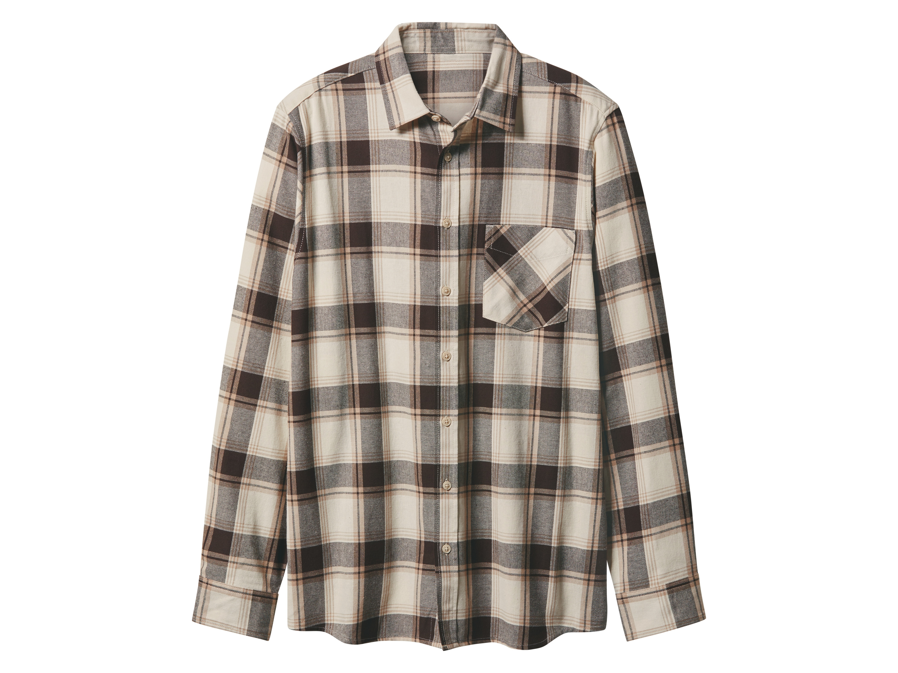 esmara Men Pánská flanelová košile (kostka/hnědá/béžová, Xxl(45/46))