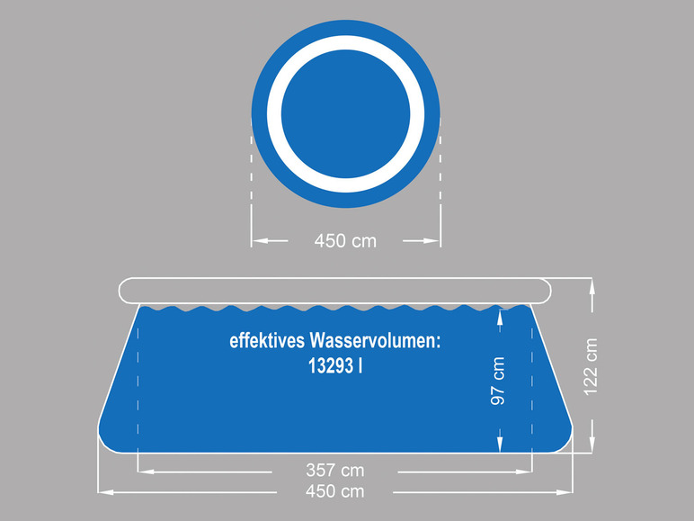  Zobrazit na celou obrazovku CRIVIT Bazén Easy Set s filtračním zařízením a schůdky, Ø 450 x 122 cm - Obrázek 9