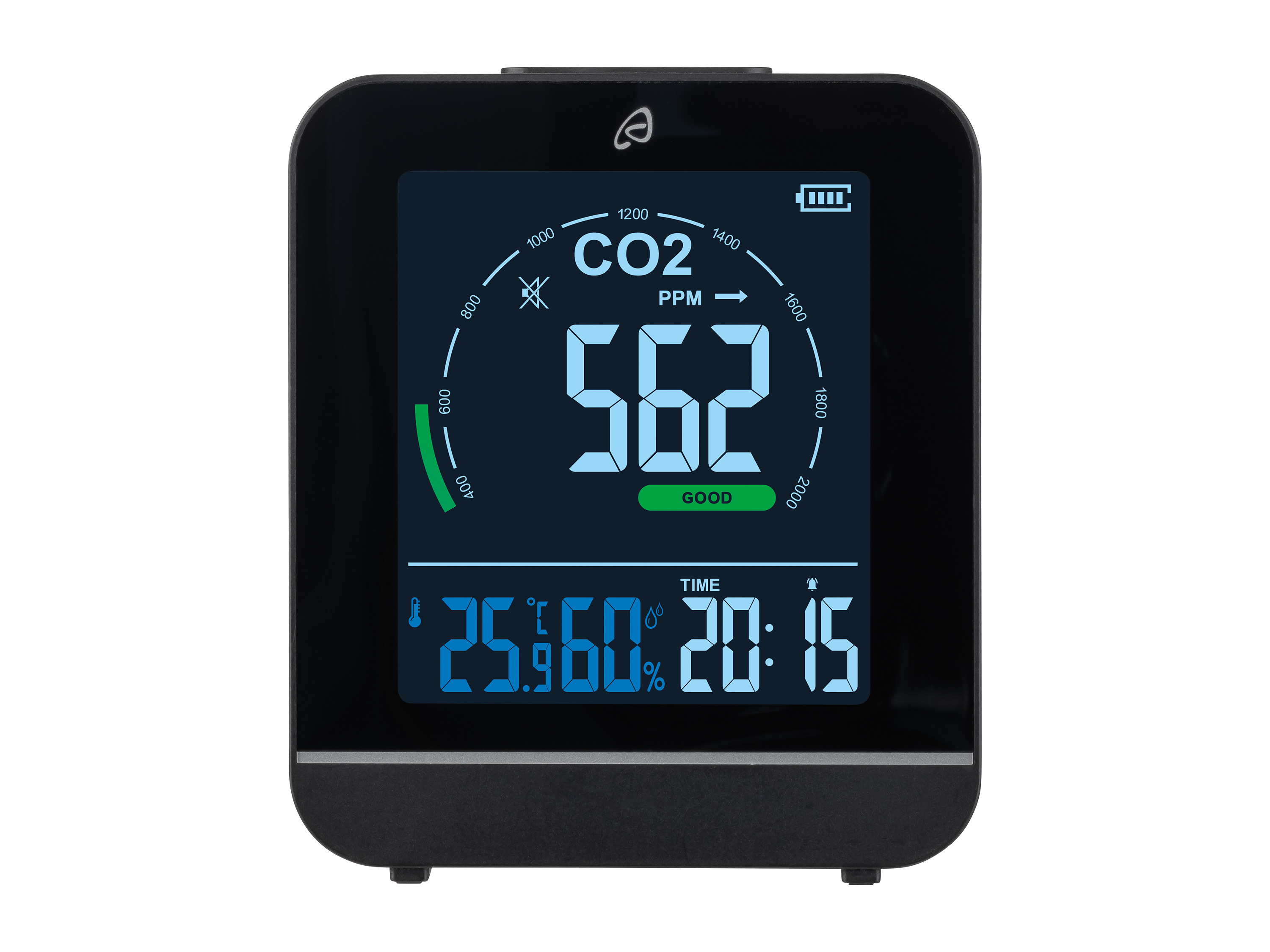Auriol® Designový detektor CO2 (černá)