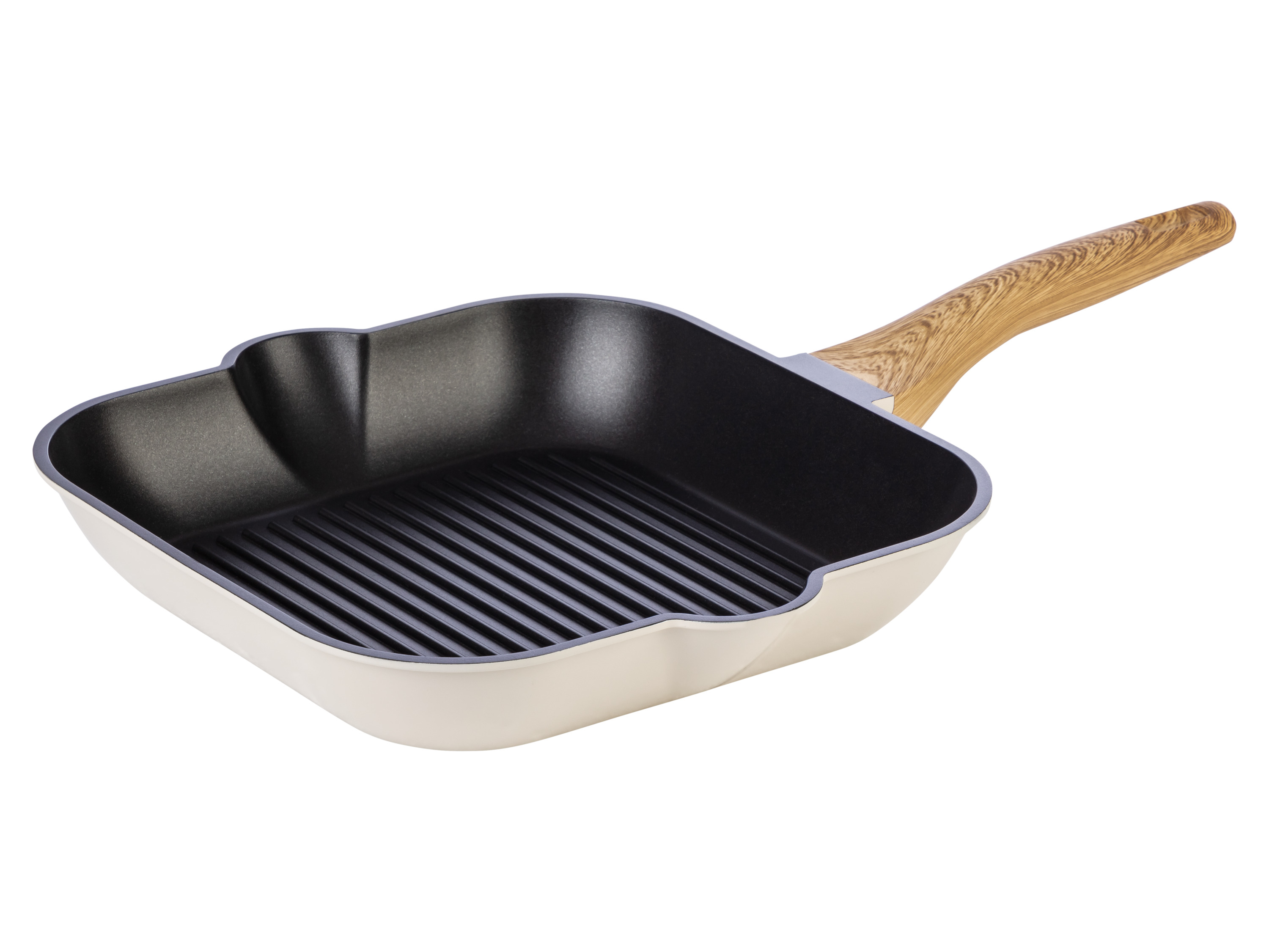 Ernesto® Pánev z hliníkové litiny, 28 cm (hranatá, světle hnědá)