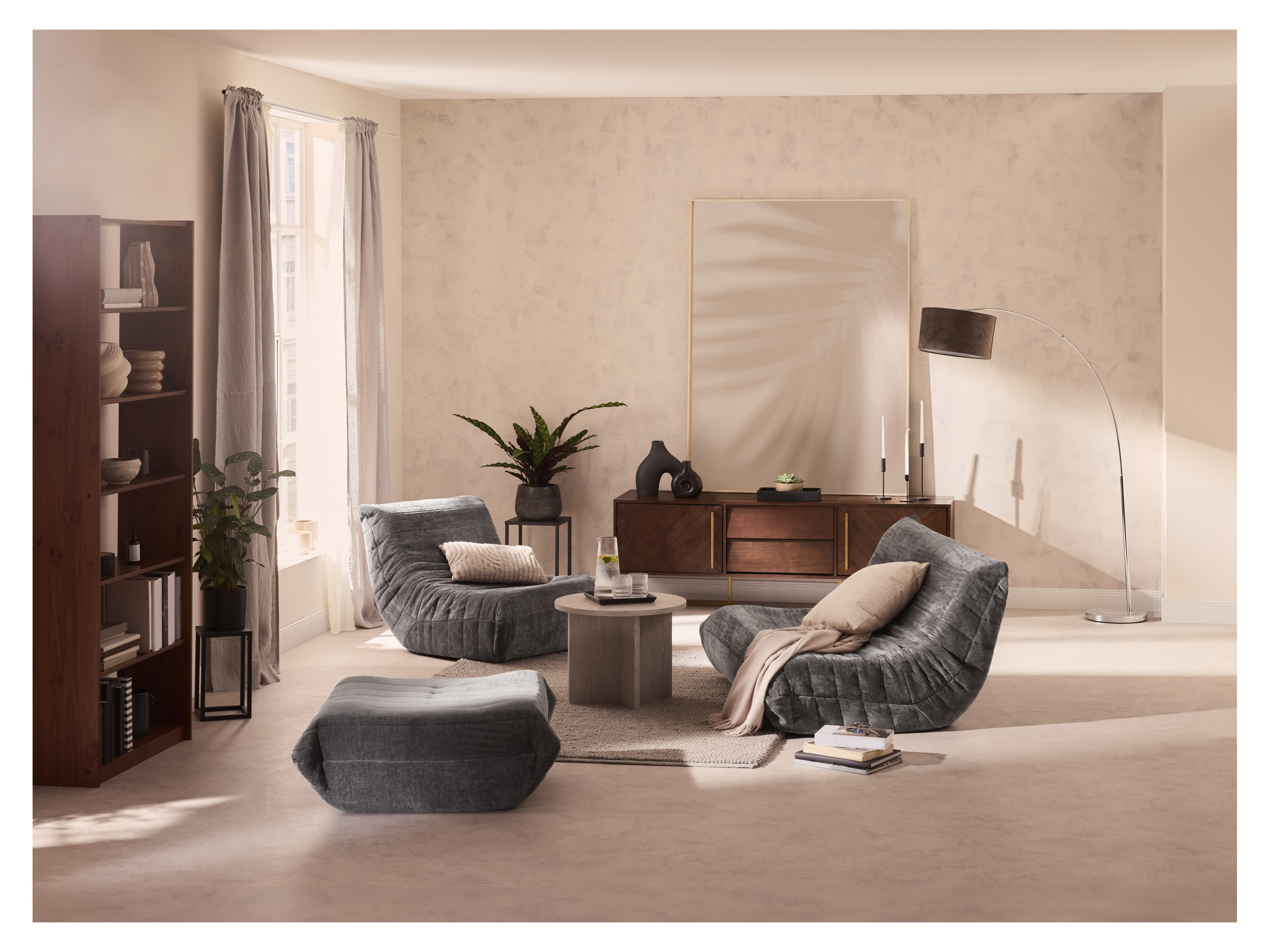 Livarno® Interiérová lounge pohovka, šedá