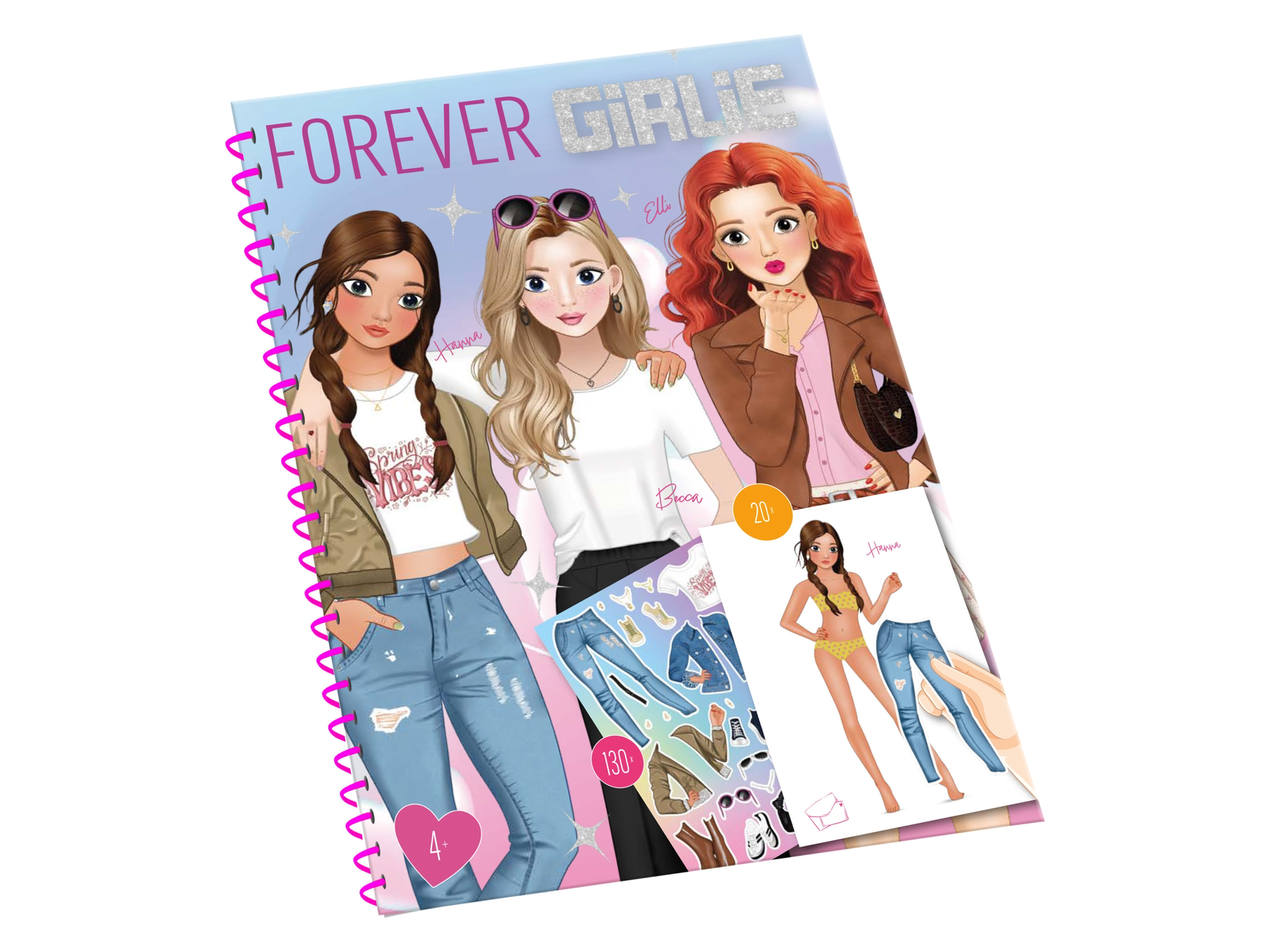 Omalovánky / Sešit se samolepkami/vyškrabávacími obrázky Forever Girlie (sešit se samolepkami)