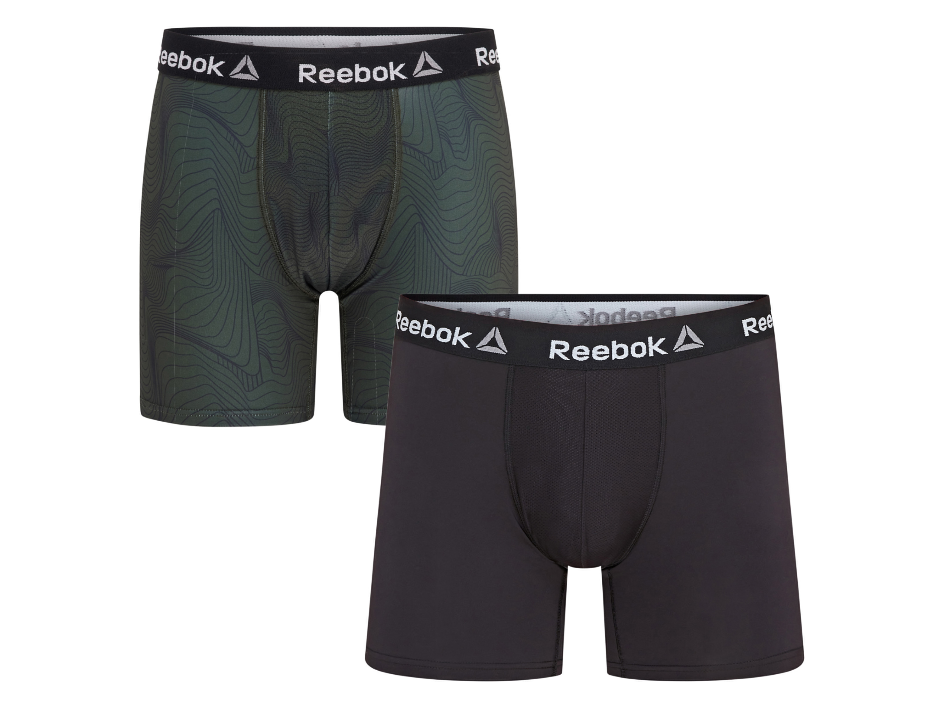 Reebok Pánské boxerky, 2 kusy (černá/khaki, M (48/50))