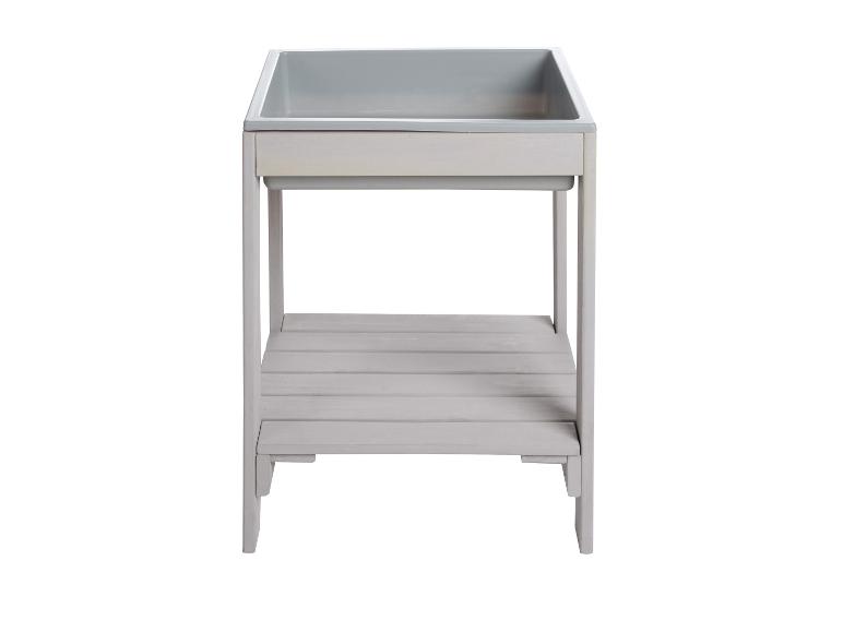 Šedý dřezový stůl s policí pod ním