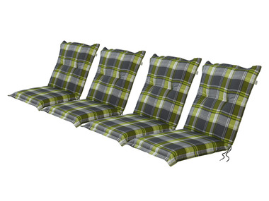 LIVARNO home Sada potahů na židli / křeslo Valencia, 100 x 50 x 8 cm, 4dílná, káro / zelená / šedá