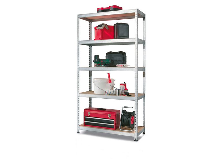  Zobrazit na celou obrazovku PARKSIDE® Vysokozátěžový regál s 5 policemi, 180 x 90 x 40 cm - Obrázek 4