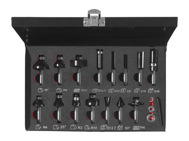 PARKSIDE PERFORMANCE® Sada frézovacích bitů PPFB 15 A1, 15dílná