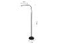 Černá LED stojací lampa s výškou 130 cm a hlavou lampy 28 cm.