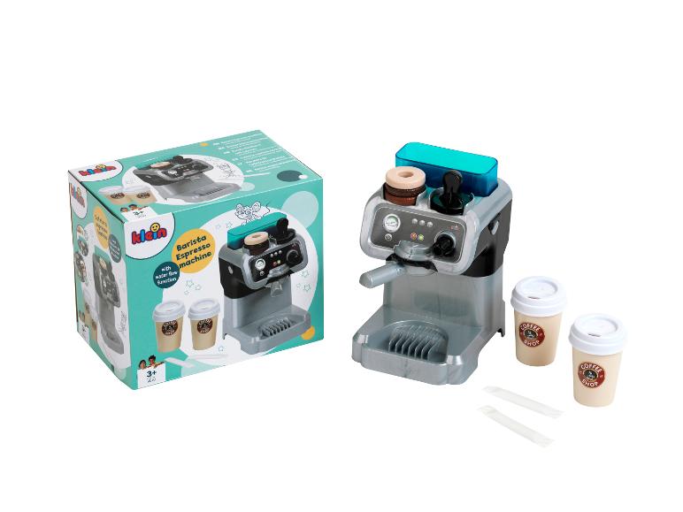 Hrací set kávovaru Klein Barista s příslušenstvím a krabicí.