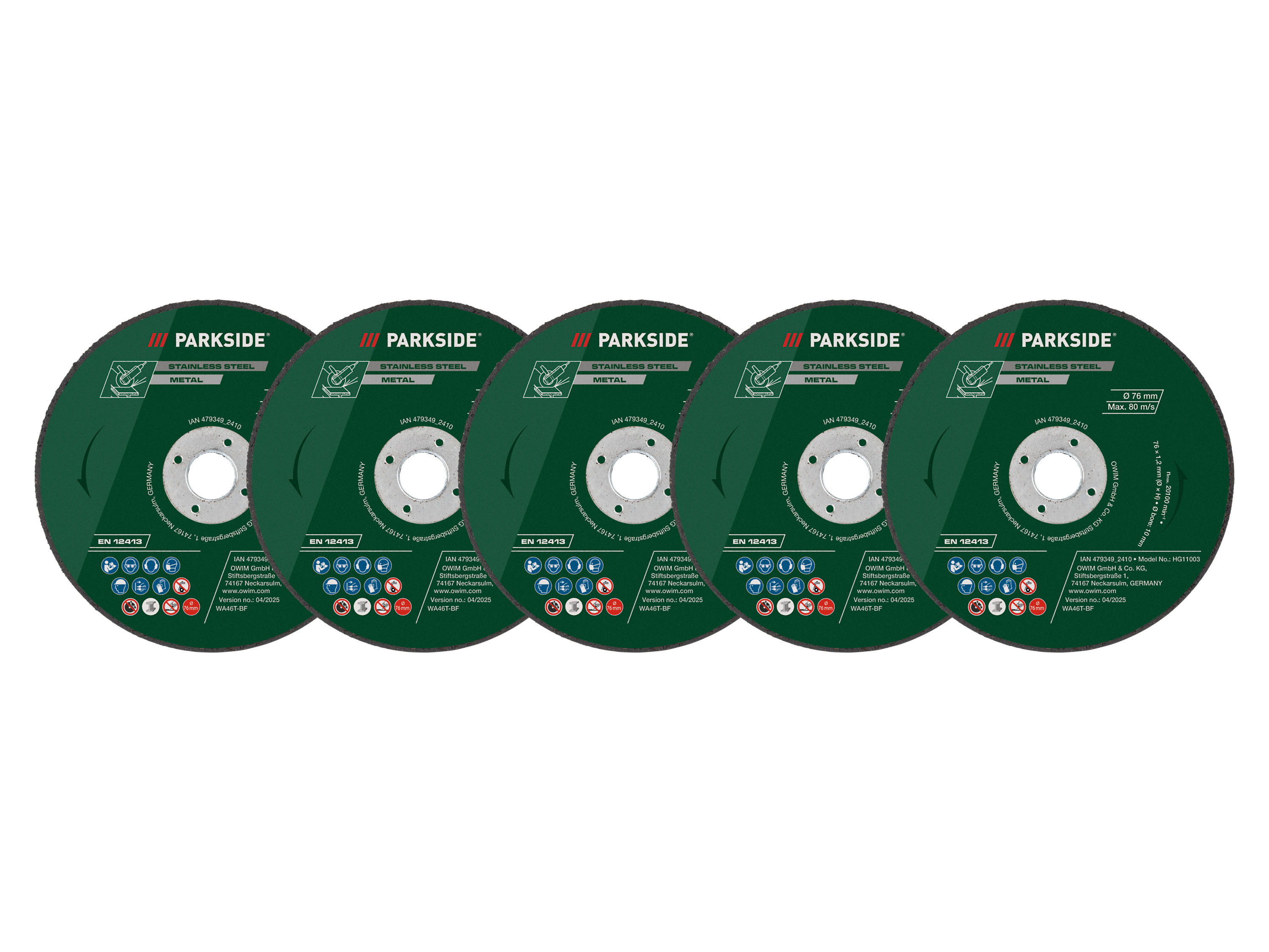 Parkside® Sada řezných a hrubovacích kotoučů / Diamantový řezný kotouč (řezné kotouče na kov, 5 kusů)
