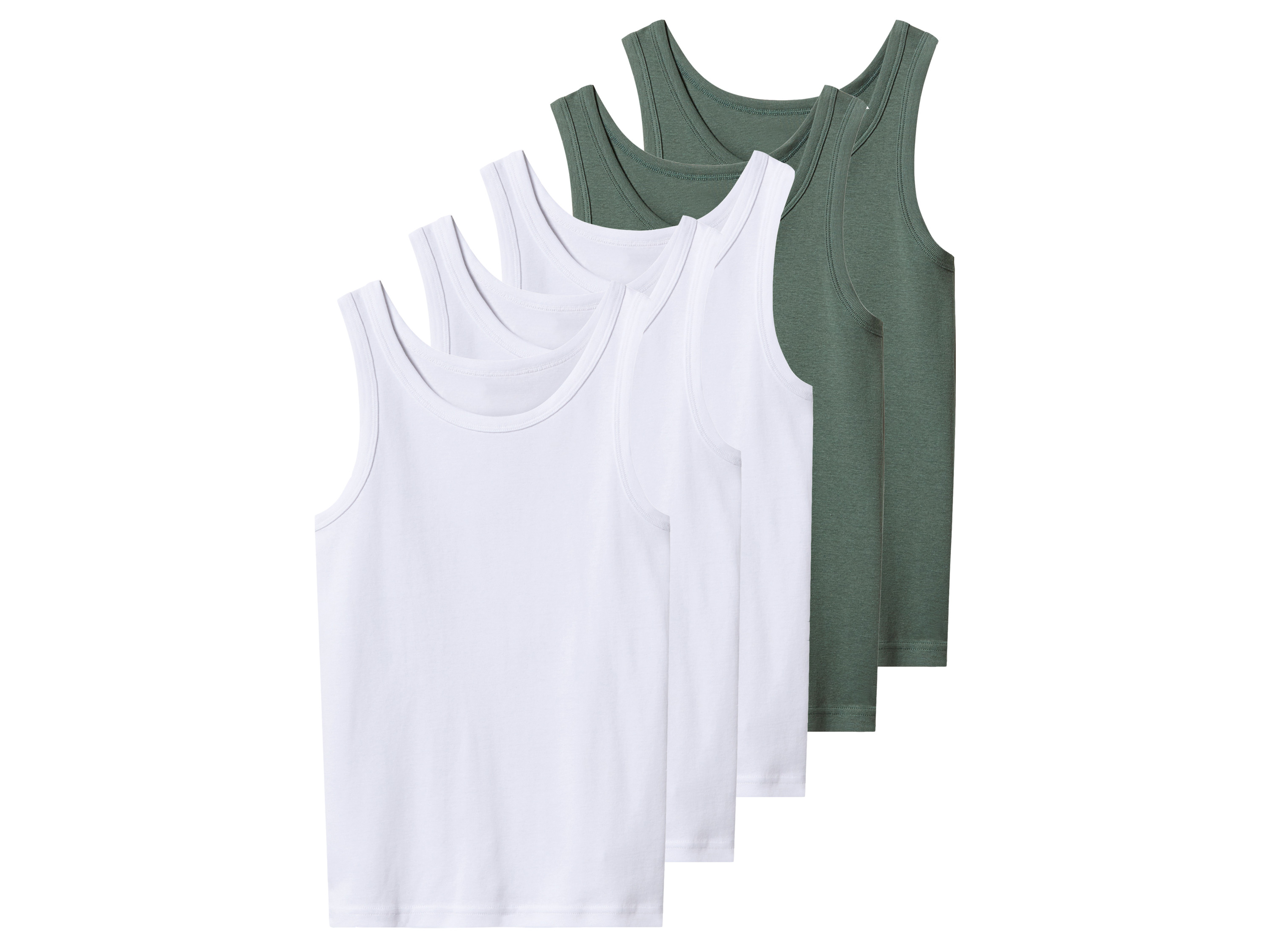 esmara® Chlapecký nátělník, 5 kusů (bílá/zelená, 146/152)