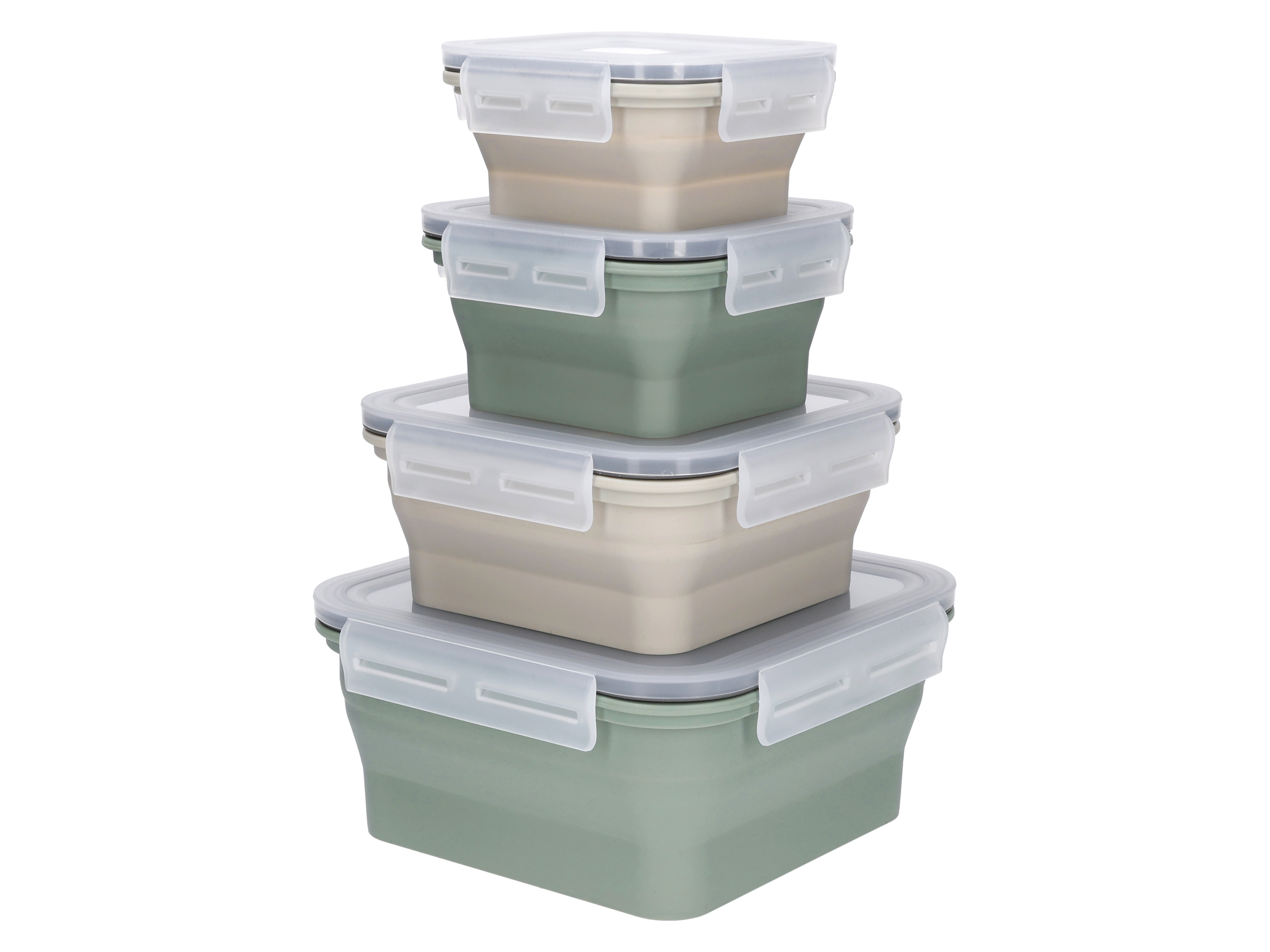 Silvercrest® Sada skládacích potravinových dóz (čtvercový tvar, 4dílná sada)