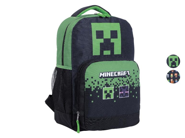 Batoh Minecraft: Creeper a postavičky v pixeloch.