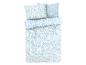 Ložní prádlo a povlečení na polštáře, světle modrý květinový vzor.