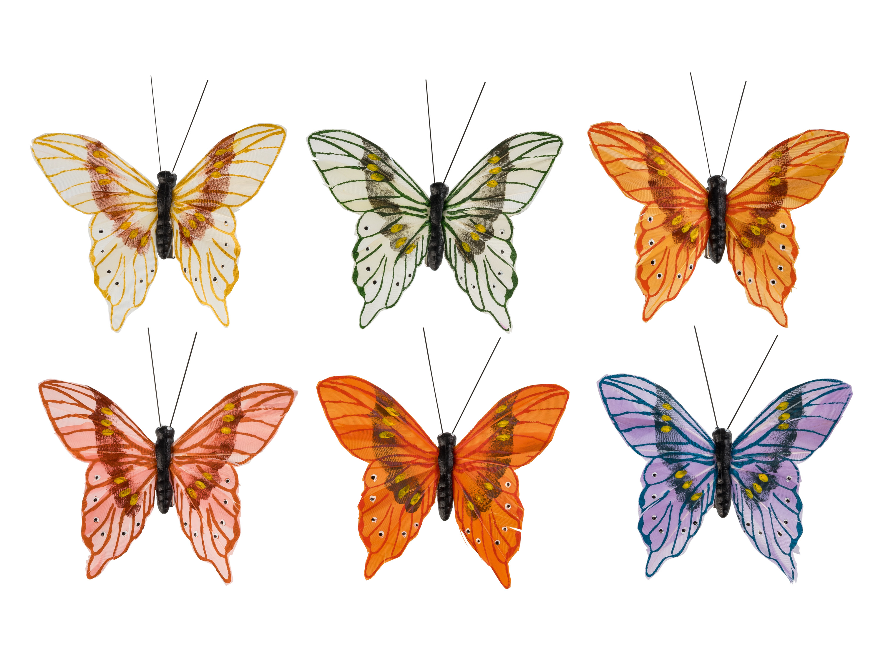 Livarno® Dekorativní klip, 6 kusů (motýli)