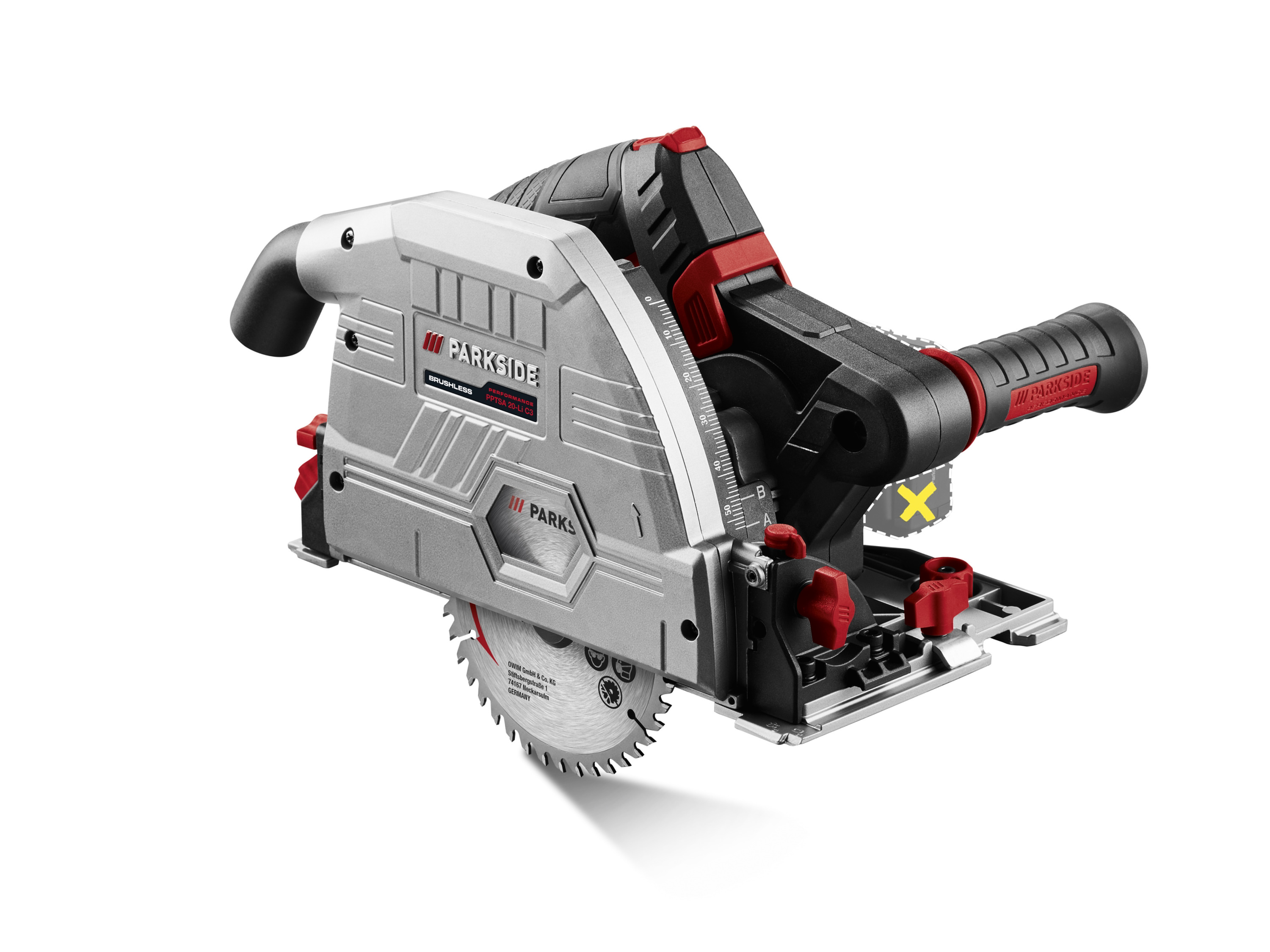 Parkside Performance® Aku ponorná pila Pptsa 20-Li C3 – bez akumulátoru a nabíječky