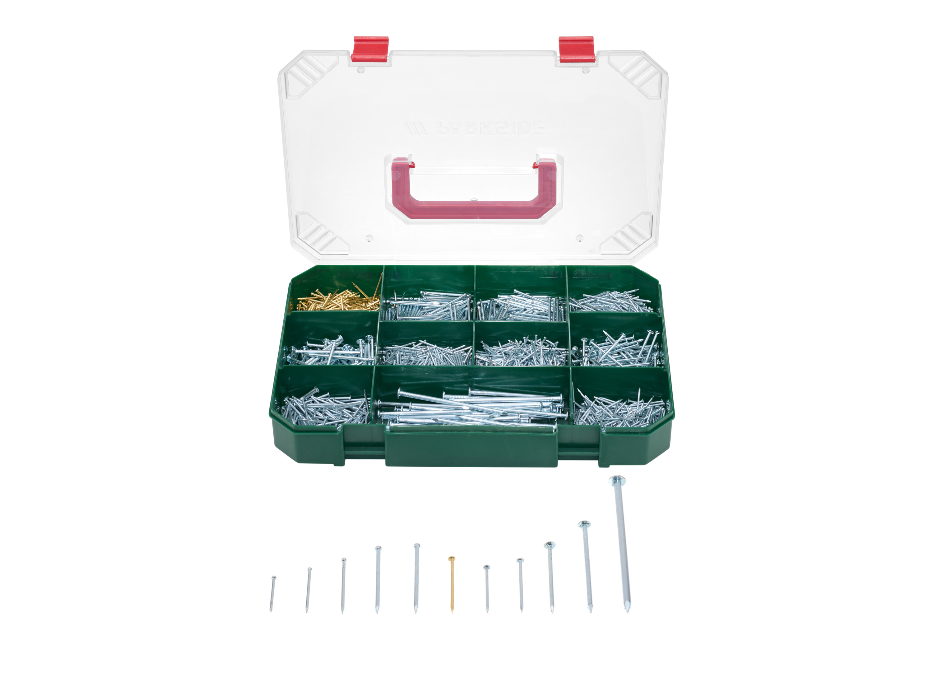 Parkside® Sortiment hmoždinek a háčků / hřebíků (sortiment hřebíků)