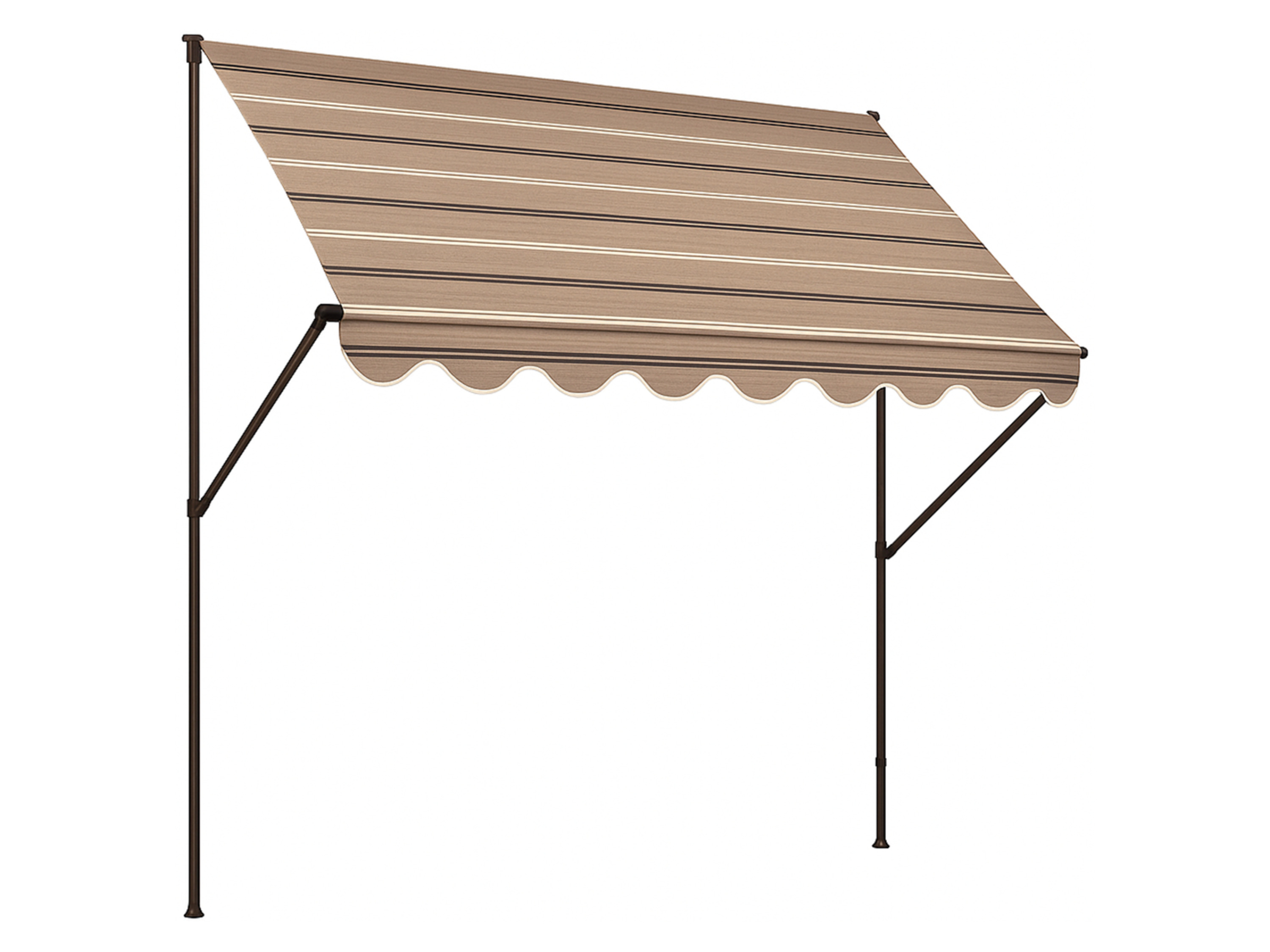 Upínací markýza Angerer (béžová s hnědými pruhy, 150 cm)