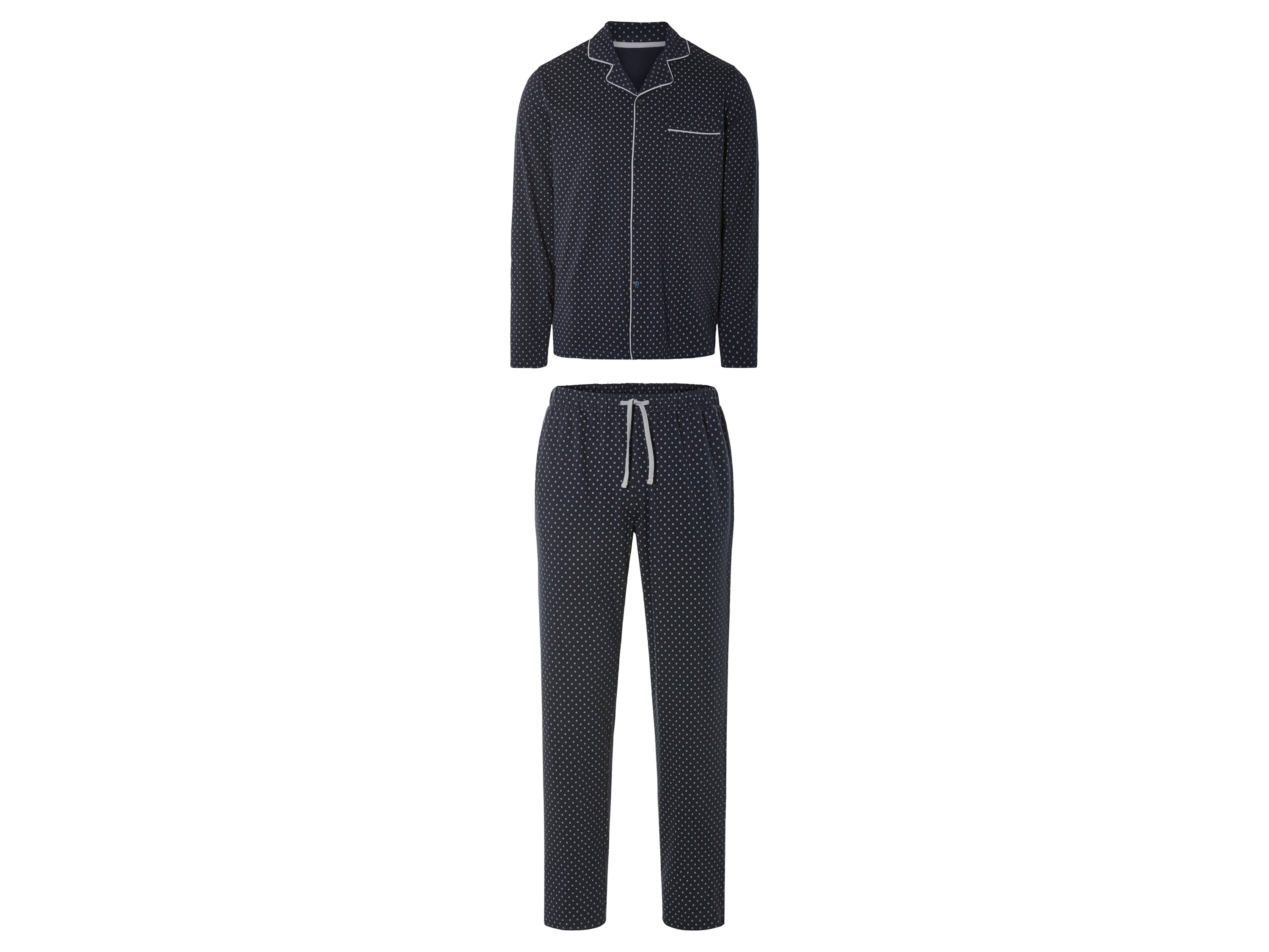 Livergy® Pánské pyžamo (M (48/50), vzorovaná / navy modrá)