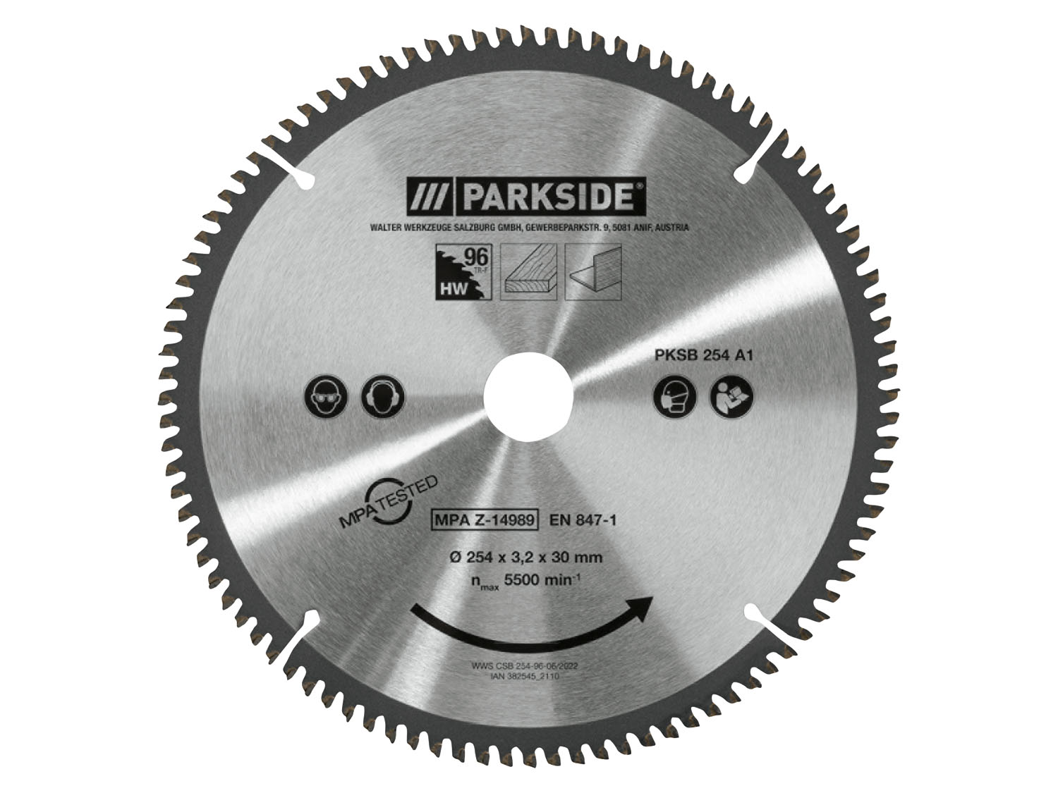 Parkside® Pilový kotouč, 254 mm Pksb 254 A1 (kotouč Multi Exterior)