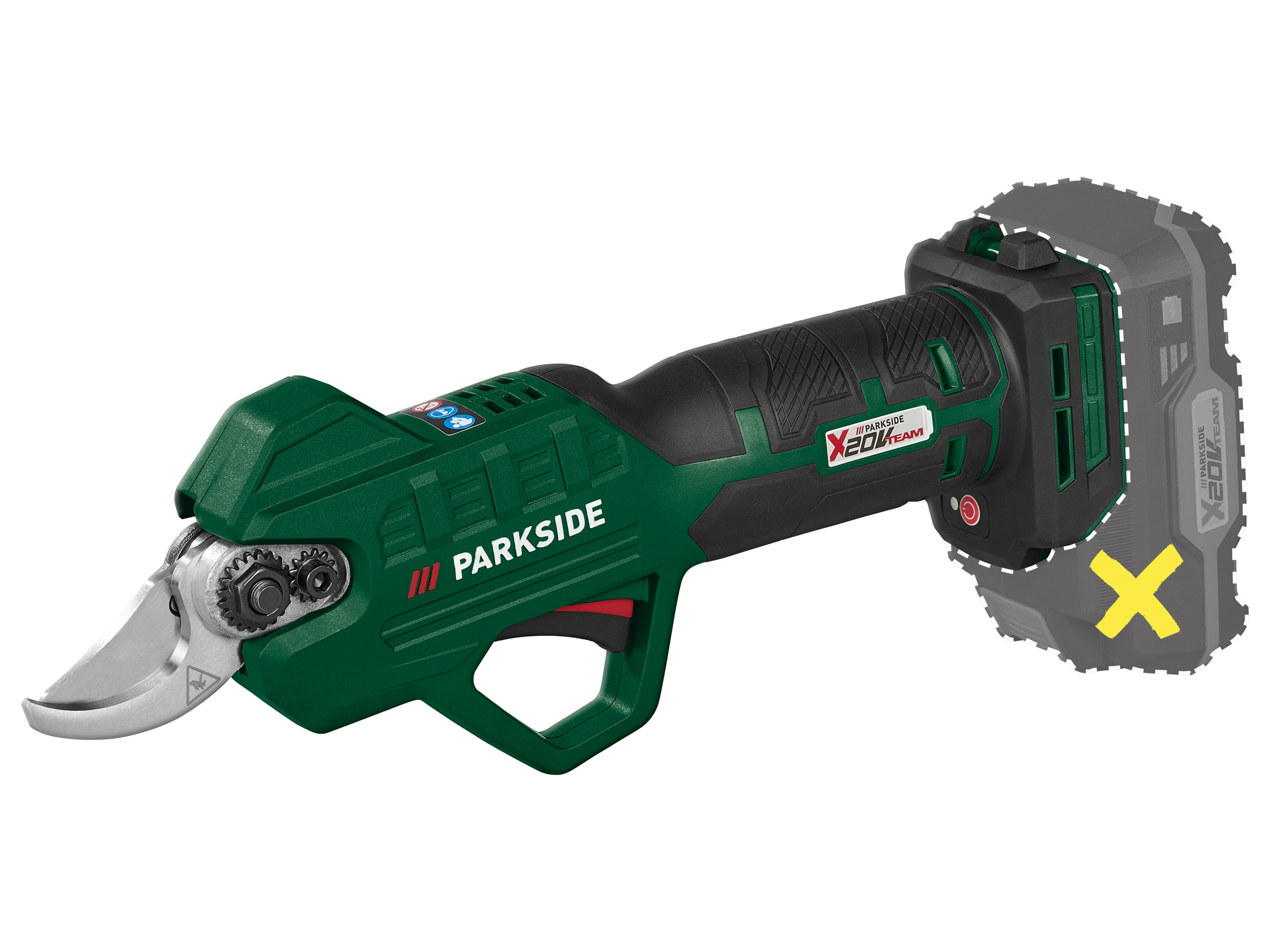 Parkside® Aku nůžky na větve Paas 20-Li B1 – bez akumulátoru a nabíječky