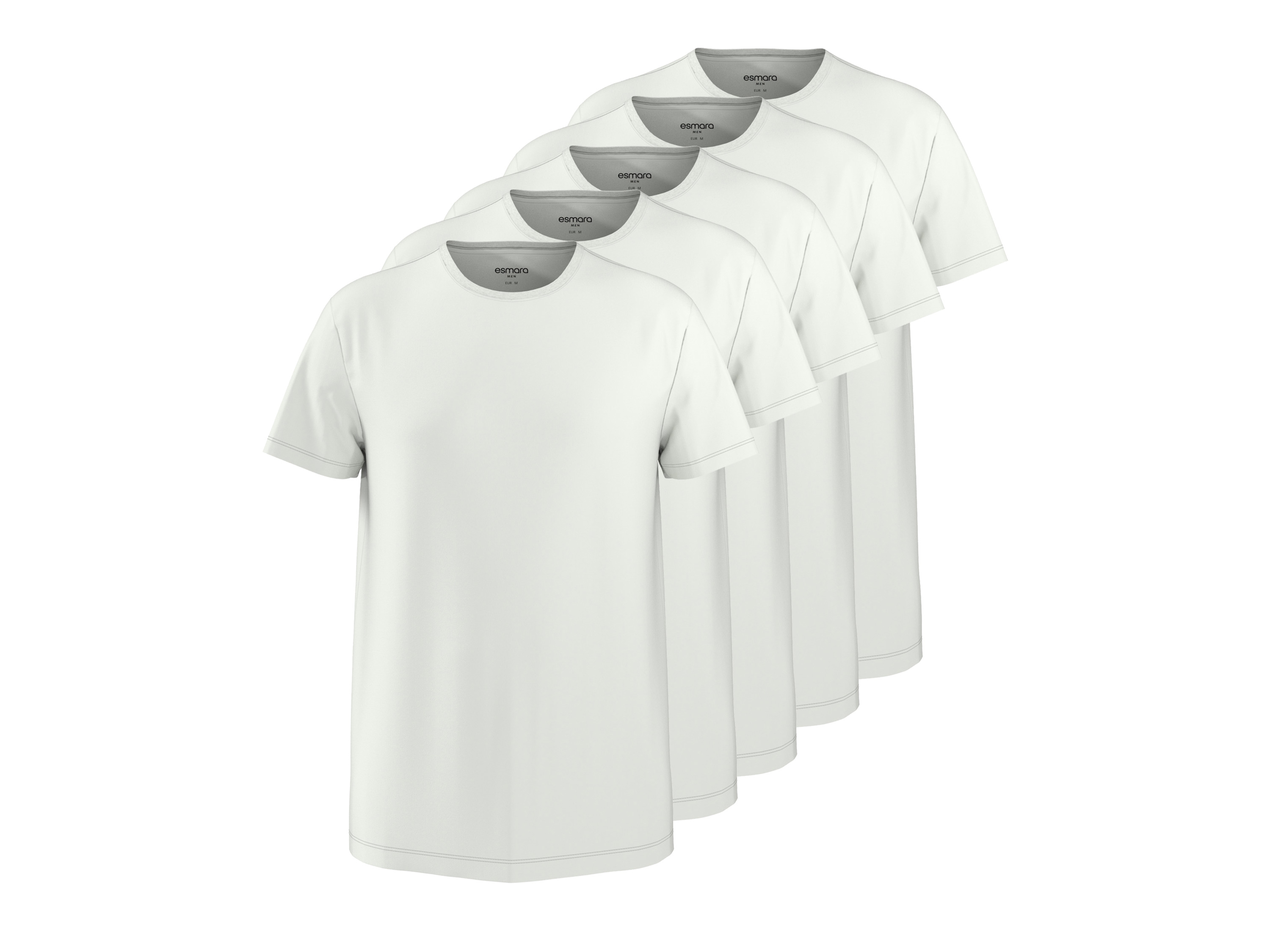 esmara Men Pánské triko, 5 kusů (bílá, XL (56/58))