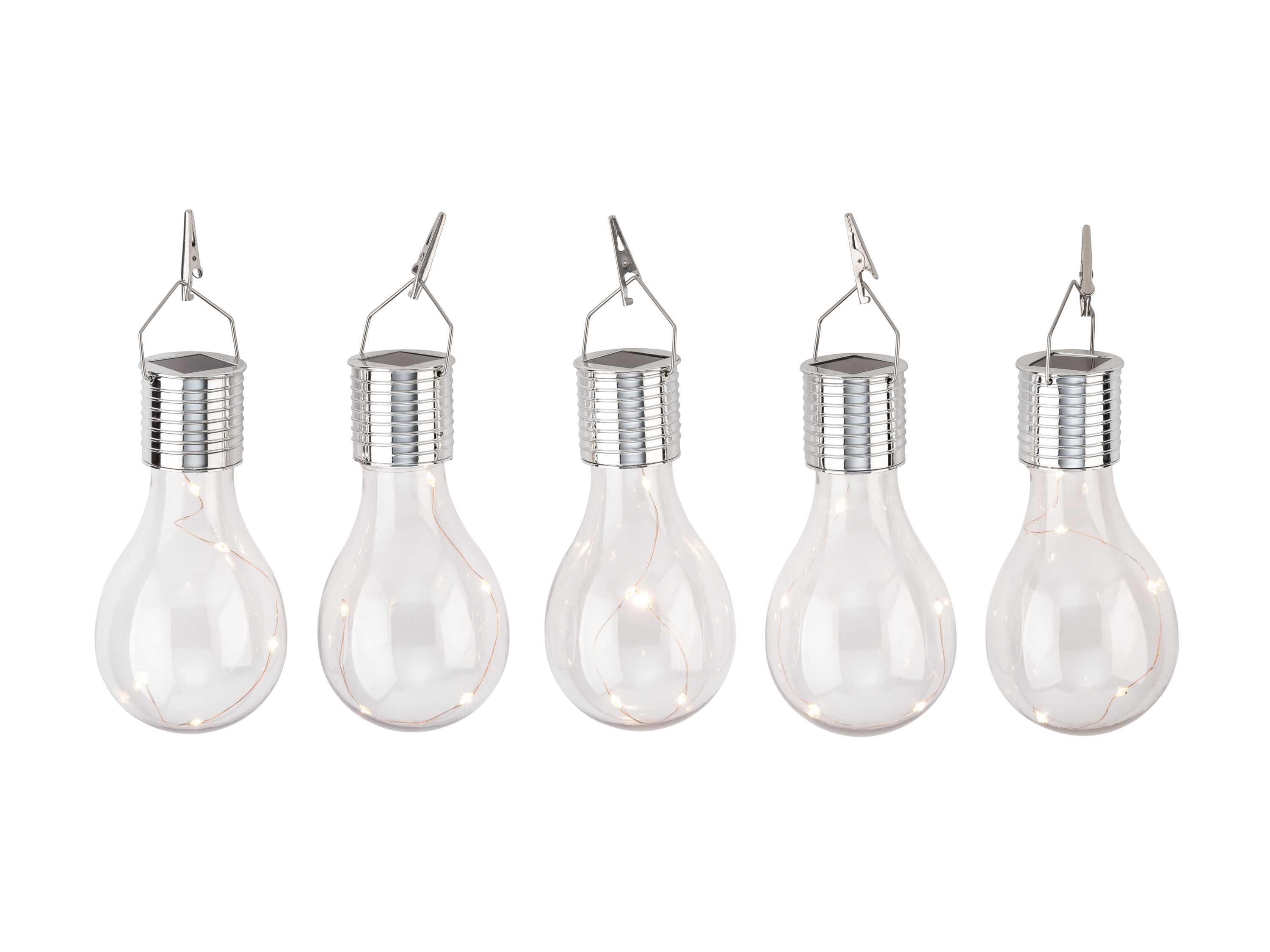 Livarno® Solární LED žárovka, 5 kusů (transparentní)