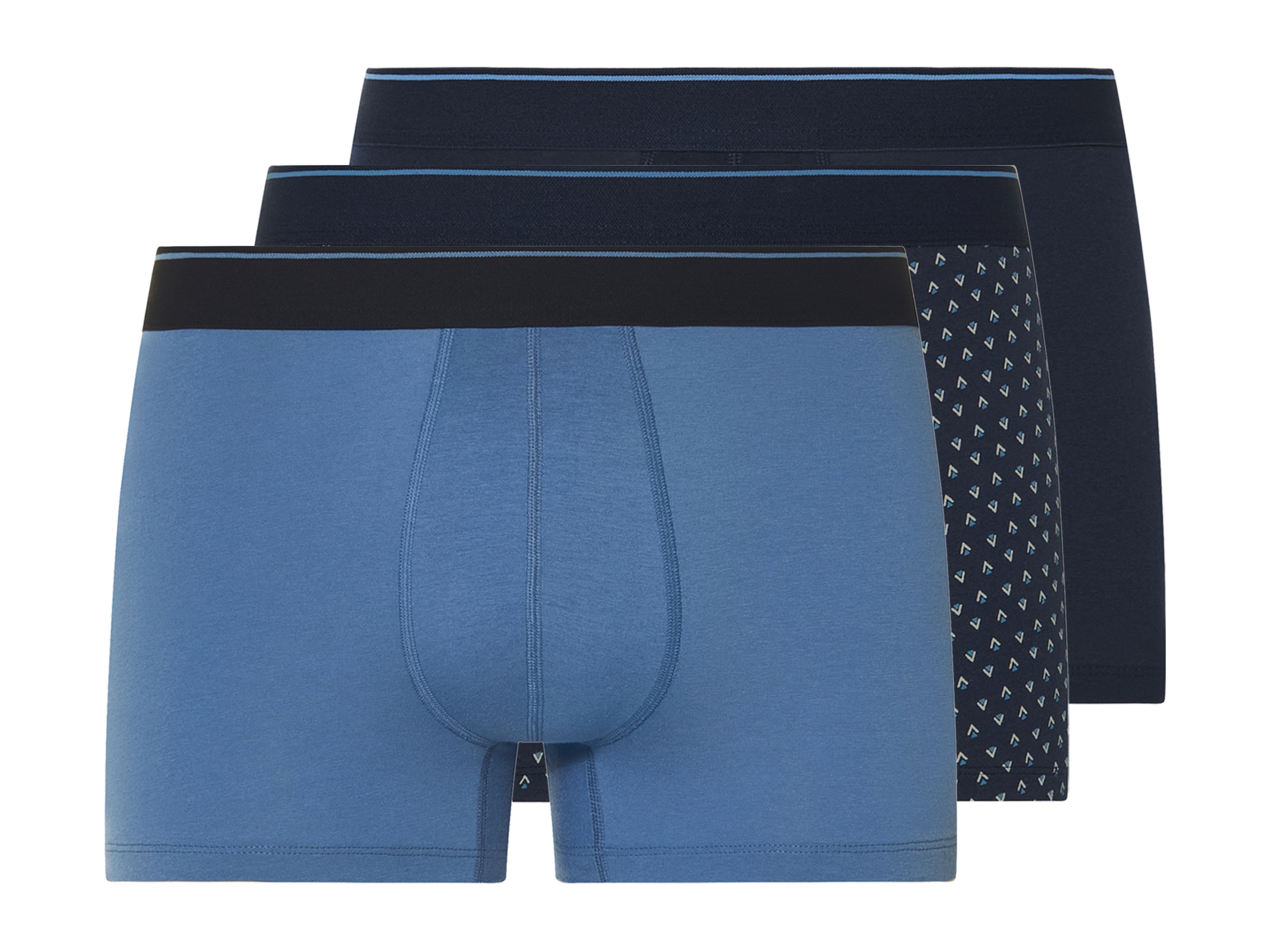 esmara Men Pánské boxerky, 3 kusy (navy modrá / tmavě modrá / modrá, 7/Xl)