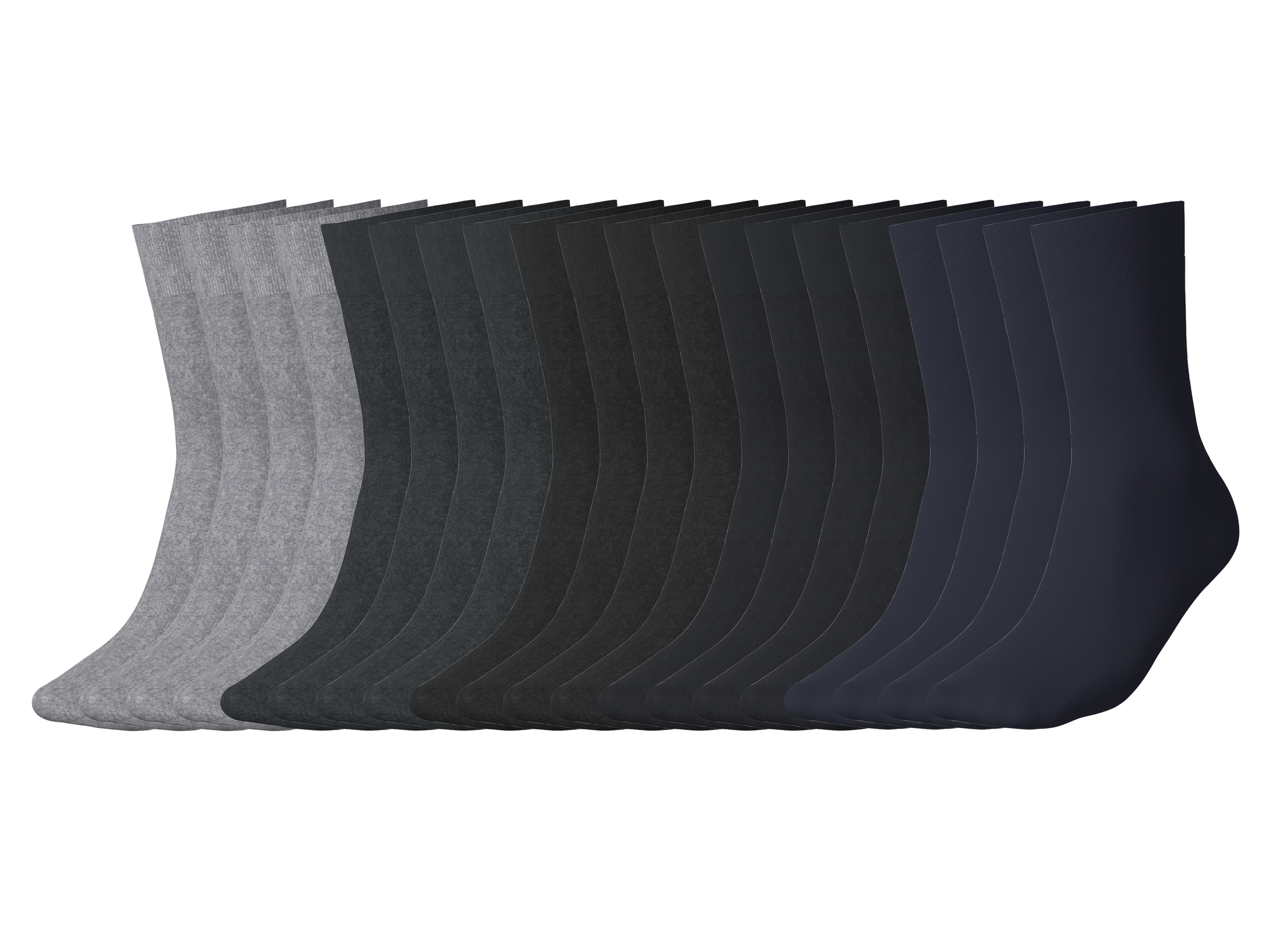 esmara Men Pánské ponožky, 20 párů (šedá / tmavě šedá / navy modrá, 43-46)