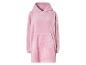 Růžová fleecová mikina s kapucí.