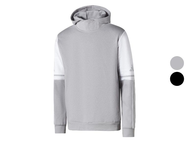 Adidas šedá a bílá mikina s kapucí.