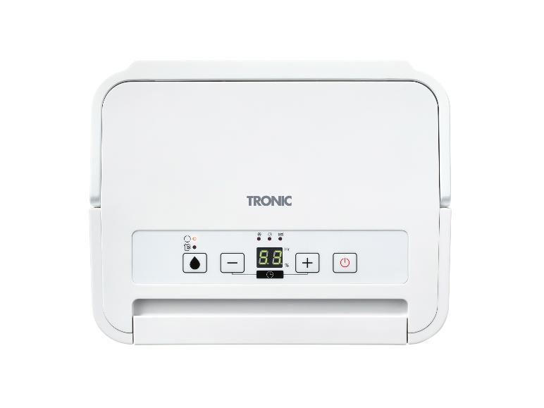 Bílý odvlhčovač vzduchu TRONIC s digitálním displejem.
