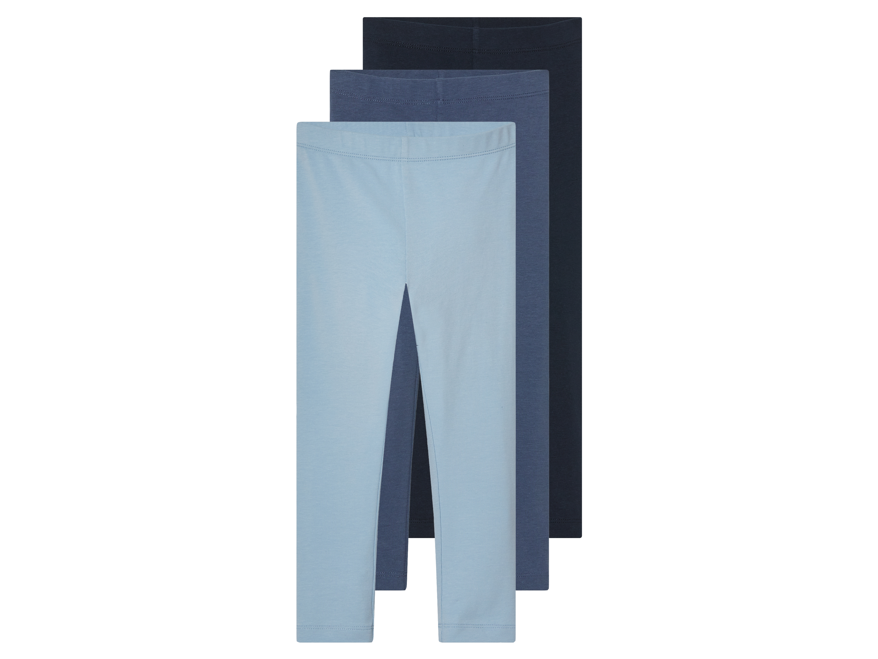 lupilu® Dívčí legíny, 3 kusy (světle modrá / navy modrá / modrá, 122/128)