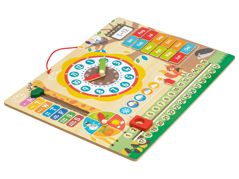  Zobrazit na celou obrazovku Playtive Dřevěné nástěnné hodiny s kalendářem / Notebook - Obrázek 12
