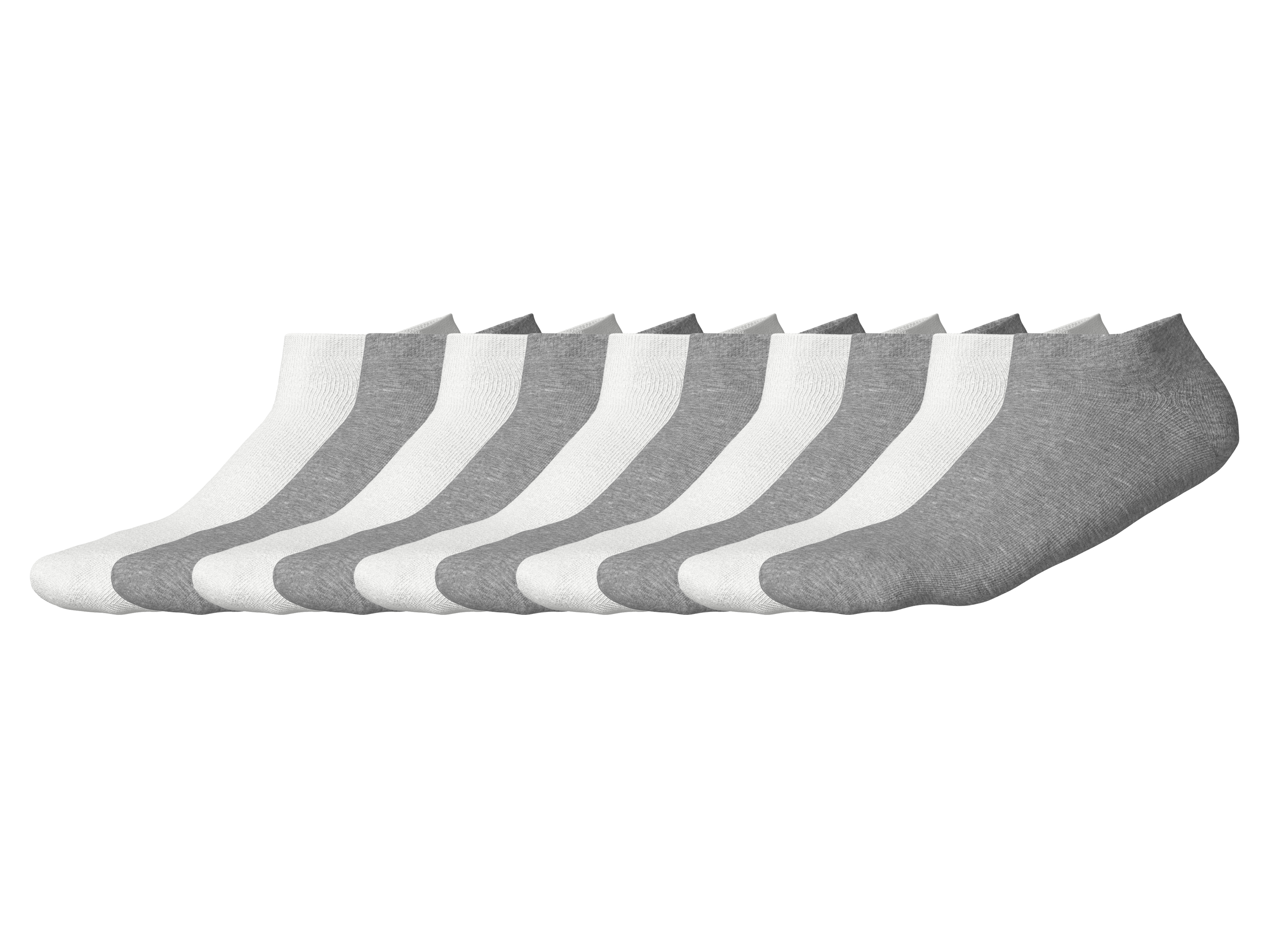 Esmara® Dámské / Pánské nízké ponožky, 10 párů (bílá/šedá, 43-46)