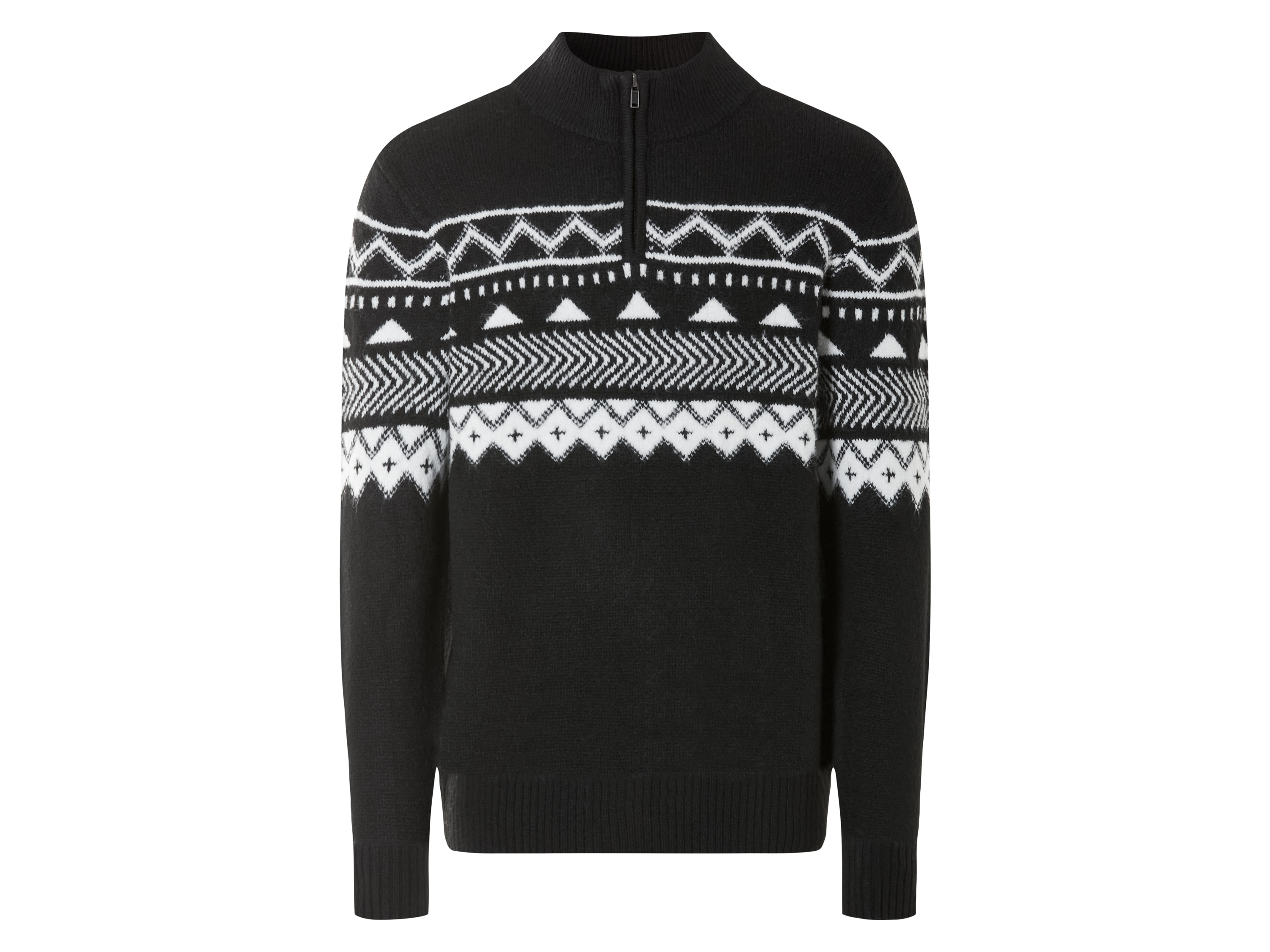 Livergy® Pánský pletený svetr (černá/bílá, XXL (60/62))