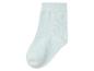 Světle modrá ponožka izolovaná na bílém pozadí.