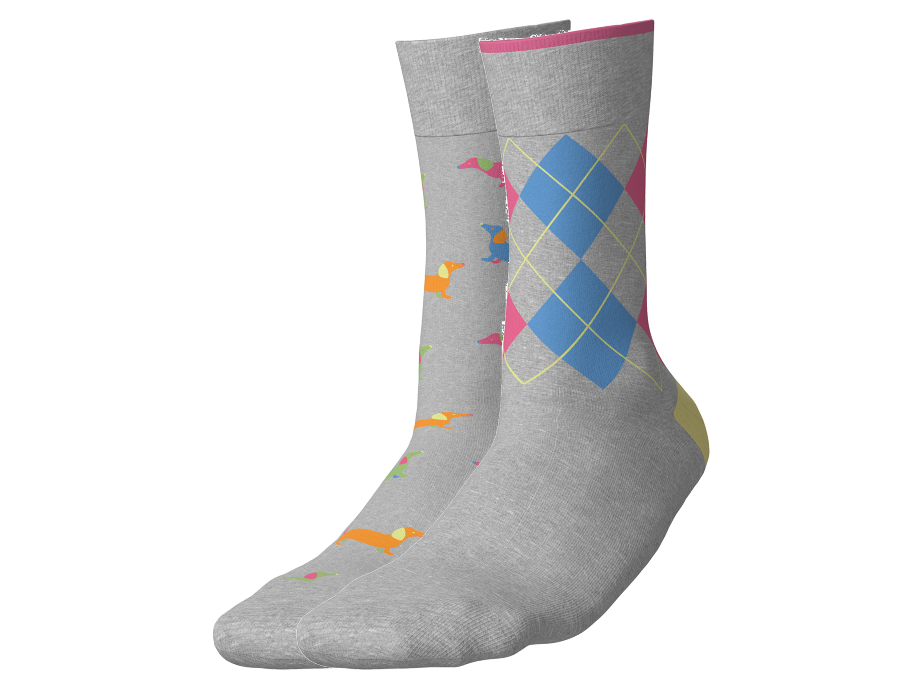 esmara® Dámské / Pánské ponožky, 2 páry (psi/kostka, 35-38)