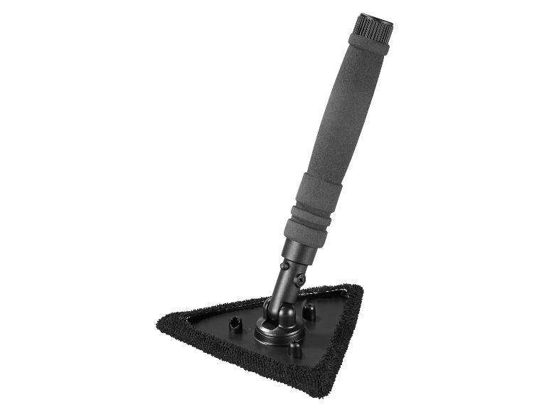 Černý trojúhelníkový mop s rukojetí