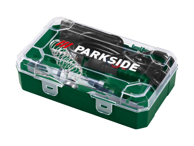 Sada páječky Parkside v zeleném a průhledném plastovém pouzdře