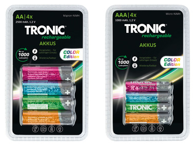 TRONIC® Nabíjecí baterie Ni-MH Ready 2 Use Color, 4 kusy