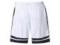 Bílé sportovní šortky Adidas s černými detaily.