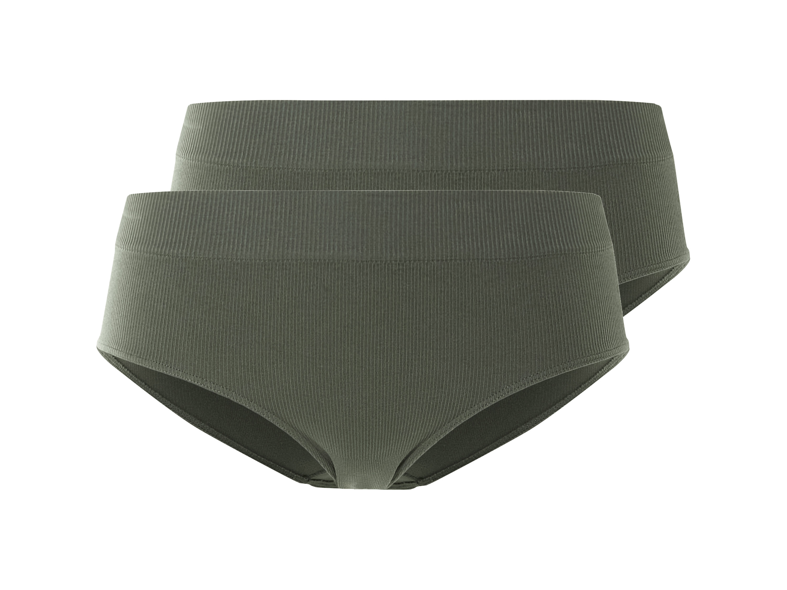 esmara® Dámské bezešvé kalhotky Hipster, 2 kusy (khaki, M(40/42))