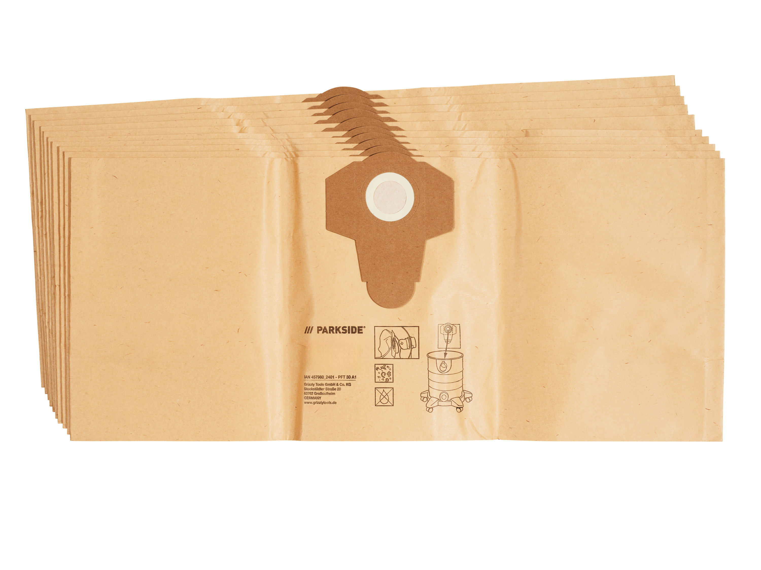 Parkside® Filtrační sáčky PFT 30 A1 FSC / Filtrační sáčky Pvft 30 A1 / Filtrační sáčky Pfbw 30 A1 (filtrační sáčky, 10dílná sada)
