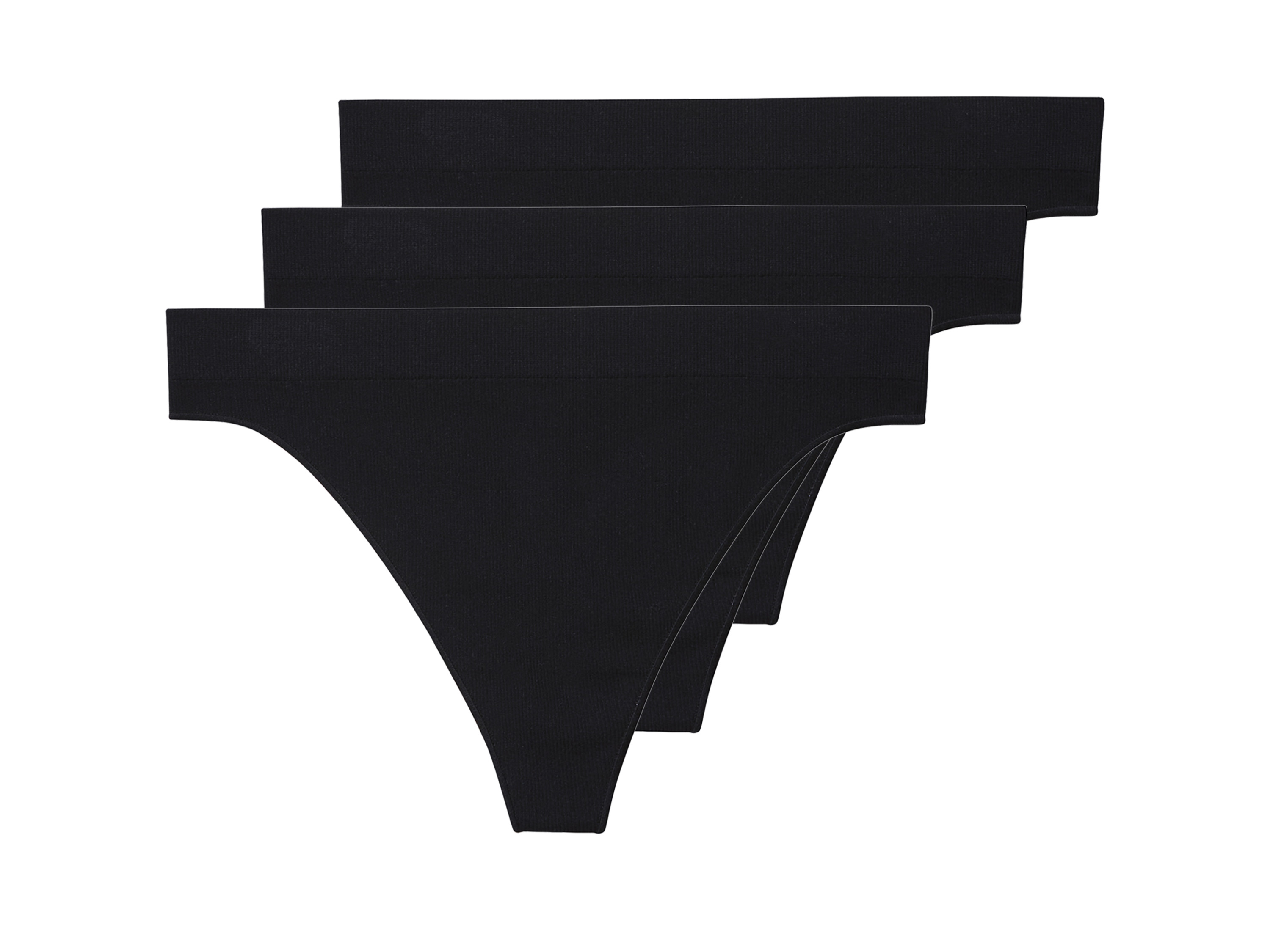 esmara® Dámské bezešvé kalhotky Tanga, 3 kusy (černá, S(36/38))