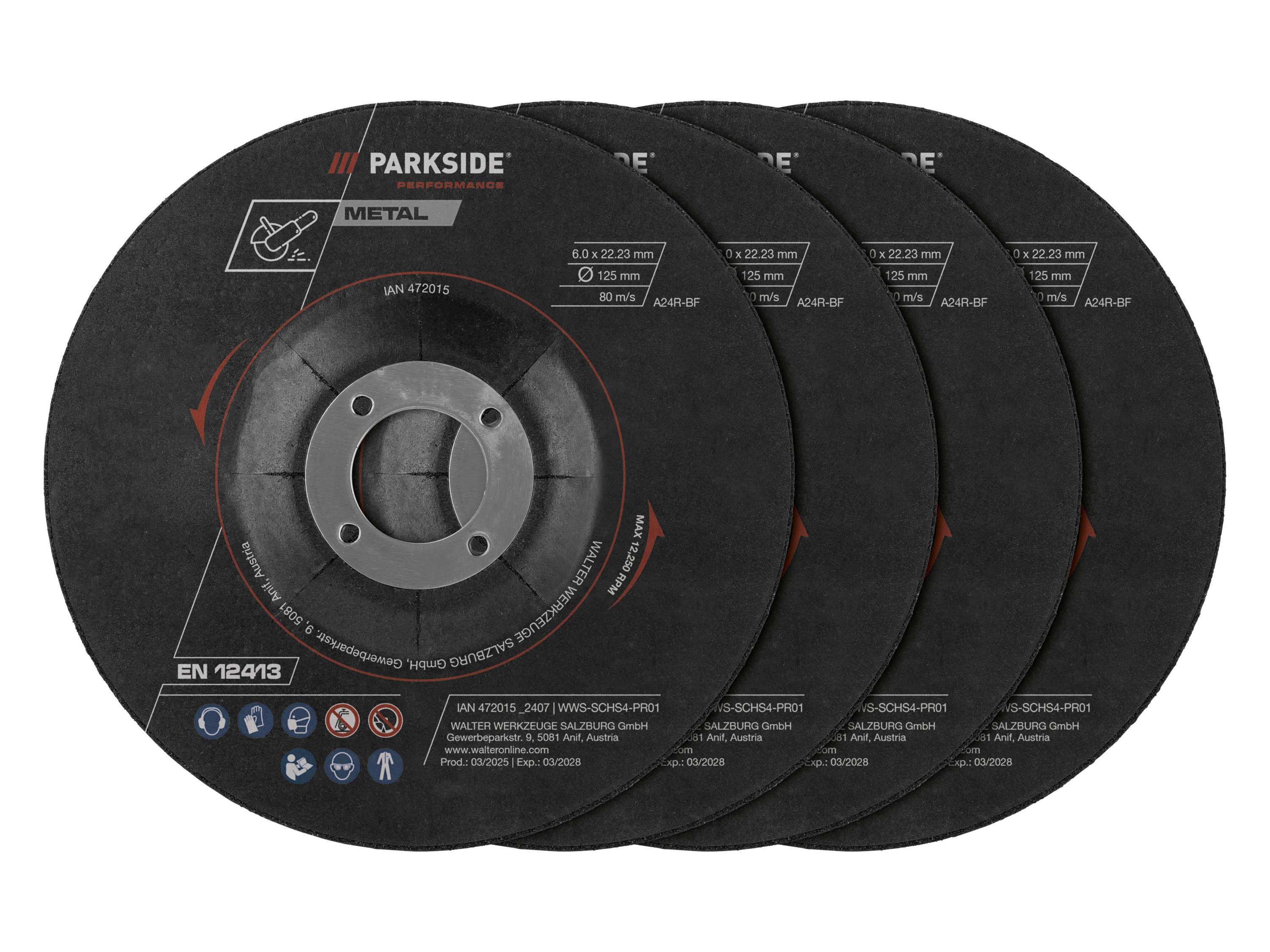 Parkside Performance® Sada řezných kotoučů, 12dílná / Sada hrubovacích kotoučů, 4dílná (sada hrubovacích kotoučů, 4dílná)