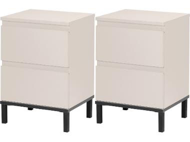 Sada nočních stolků se dvěmi zásuvkami, 2dílná