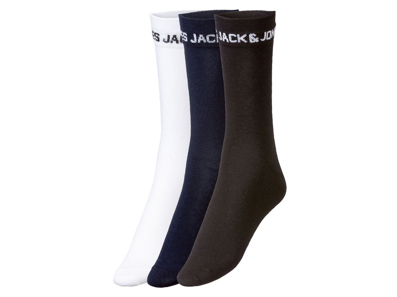 Jack & Jones Pánské ponožky, 3 páry (bílá/modrá/černá)