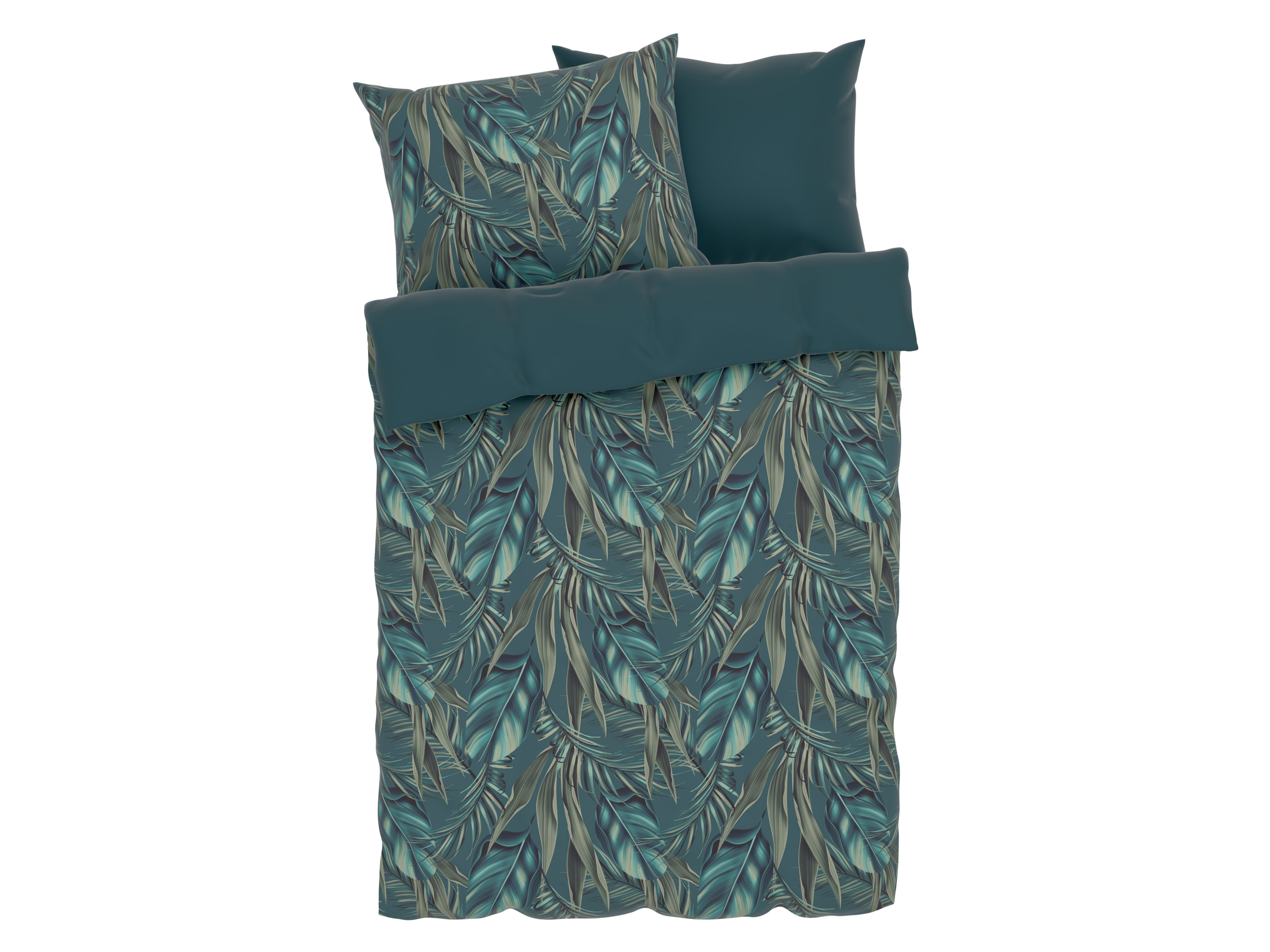 Livarno home Ložní povlečení z mikrovláknitého saténu, 200 x 220 cm, 70 x 90 cm (zelená)