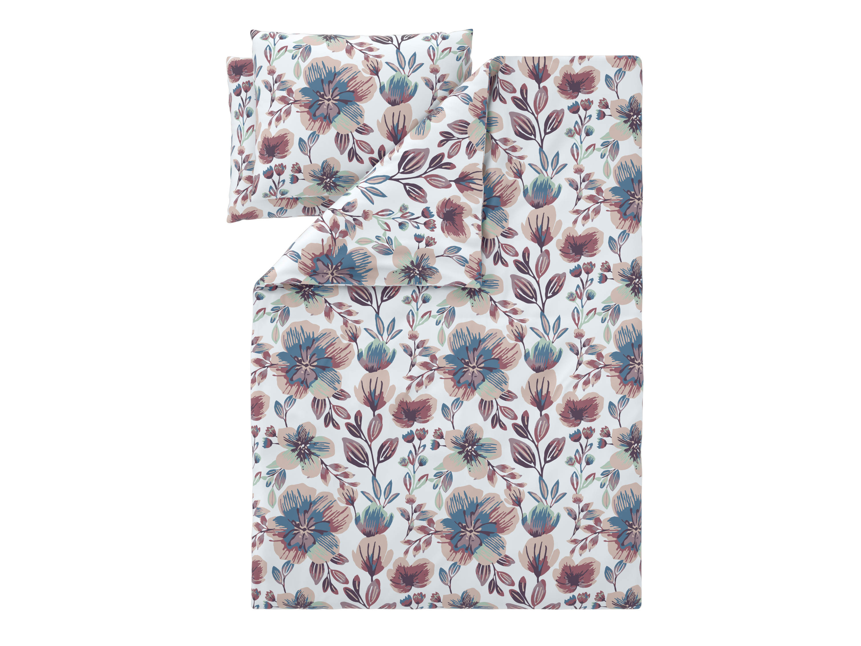 Livarno® Saténové ložní povlečení, 200 x 220 cm, 70 x 90 cm (květiny/bílá)